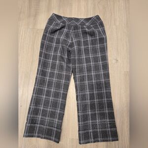 Caslon Plaid Cropped Pants Gray Sz 4